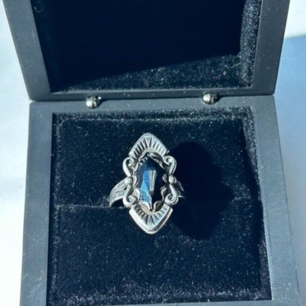 Vintage Hermatite sterling silver ring